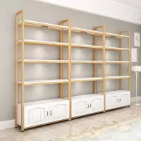 北欧产品置物架美甲店展示柜储物柜落地化妆品展示架网红货架带门