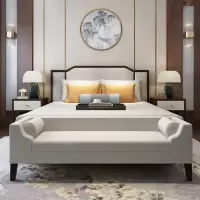 新中式床尾凳床头凳床榻现代简约卧室布艺长条凳北欧客厅沙发凳