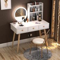 梳妆台北欧实木腿卧室简约现代化妆桌经济型梳妆柜简易网红化妆台