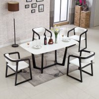 实木餐桌椅组合长方形桌子小户型大理石餐桌吃饭桌子椅子家用饭桌