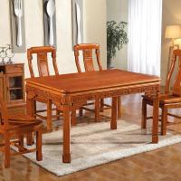 花梨木中式仿古实木餐桌椅组合小户型家用吃饭桌子红木长方形饭桌