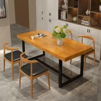 实木餐桌 家用简易现代实木板长方形单桌可定制