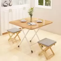 折叠小餐桌吃饭简约家用宿舍租房小户型简易摆摊方桌圆桌矮脚2人4