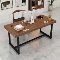 北欧长方形现代简约餐桌椅组合饭桌复古铁艺实木桌子家用小户型