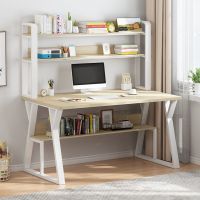 书桌书架组合电脑台式桌卧室学生简约家用租房书柜书桌一体小桌子