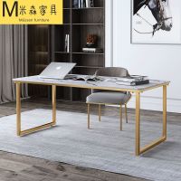北欧岩板电脑桌台式卧室家用书房书法桌轻奢书桌现代简约办公桌子