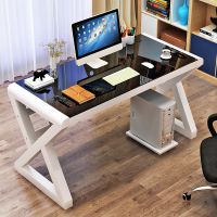 电脑桌台式桌家用桌子钢化玻璃电脑桌简约现公桌学习桌写字台