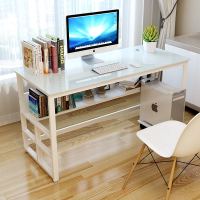 电脑桌台式家用钢化玻璃书桌卧室写字台办公桌现代简约儿童学习桌