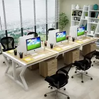 职员办公桌子家用台式员工电脑桌椅组合多人工作位屏风2/4/6工位