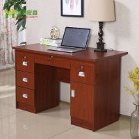 卧室电脑桌办公书桌单人1.2米黑白色带抽屉式 家用写字台子带锁