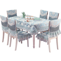 餐桌布椅套椅垫套装茶几桌布长方形布艺餐桌椅子套罩现代简约家用