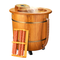 泡脚桶木桶加热恒温家用电动按摩足浴盆木质洗脚盆熏蒸足疗高深桶