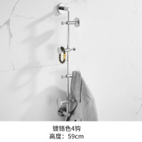 轻奢黑金色挂衣钩壁挂墙壁创意黑排钩北欧衣服挂钩衣帽钩|镀铬款-竖杆-4钩