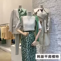 韩国平肩平胸模特道具女服装店人台橱窗模特架子半身假人体展示架