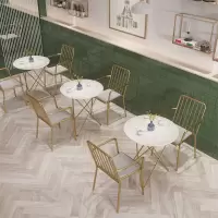 大理石餐桌椅庭院花园阳台三套件室外奶茶店咖啡厅休闲桌椅组合