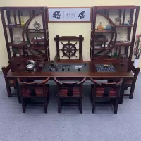 老船木茶桌椅组合茶具套装一体泡茶台现代简约实木客厅家用茶几桌