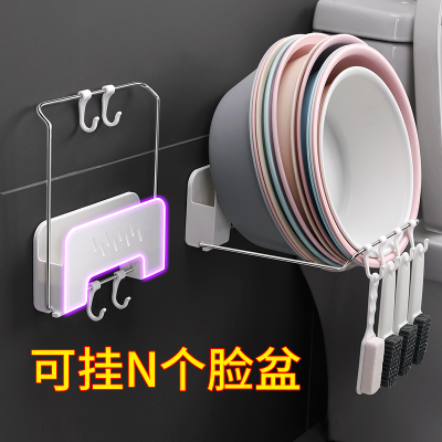 脸盆收纳架盆子脸盆架壁挂式卫生间放盆架免打孔洗手洗脸盆置物架