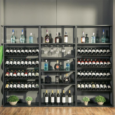 红酒柜家用酒架酒吧落地柜收纳铁艺展示架置物架白酒架葡萄酒酒架