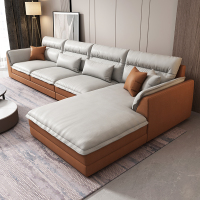 现代简约布艺沙发组合客厅北欧大小户型棉麻科技布乳胶羽绒布沙发