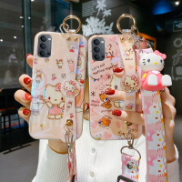 opporeno5手机壳可爱萌小清新日韩卡通腕带reno5pro网红潮ins女新款个性创意斜跨背全包防摔软硅胶保护套外壳