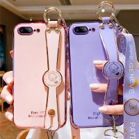 7plus手机壳iphone6splus硅胶6s软8plus电镀腕带7p挂绳女