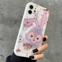 卡通紫色兔适用iphone12pro max11手机壳x/xs硅胶8plus支架xr/7p防摔情侣款se2网红