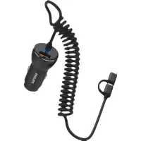车载充电器双快充汽车12v24v一拖二转换点烟器手机车充|[DLP3526C].送5a[type-c]充