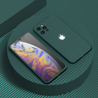 iphone12手机壳12pro钢化膜壳一体max超薄保护套ipho|11Promax[暗夜绿]升级°超薄全包-壳膜一体