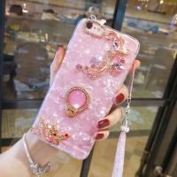 iphone8plus手机壳xsmax支架7p全包xr硅胶贝壳6s指环8x挂绳x水钻蝶恋女