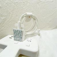 适用20w充电器保护套12promax手机电源壳iphone卡通充电器18w|字母D18w/20w套天使—奶白线