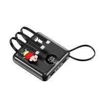 充电宝1000000超大量卡通可爱7/8手机通用小巧迷你自带线|小新遛狗[标准版]黑色提速50%