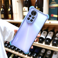 适用于nova8四角气囊撞色nova8pro手机壳微磨砂壳保护套镜头全包边硅胶防摔软5g男女新款半透明潮奶奶灰