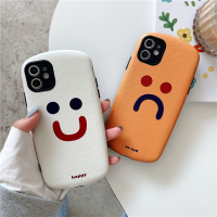 情侣笑脸适用12pro/maxx手机壳xr/xs/iphone11男女款8plus全包防摔iphone12浮雕se2硅胶