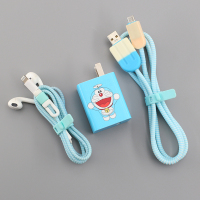 11手机保护套55充电器贴纸数据线防折断雪糕保护套软胶防护套|机器猫