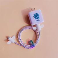 reno5/5pro/4se数据线保护线ace 2充电器套 reno4耳机缠绕线|發数据线套翅膀镭射银