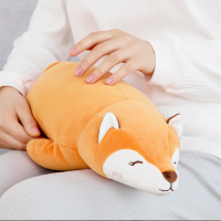 抱枕娃娃银狐绒趴姿小黄狐狸公仔儿童玩具女孩玩具