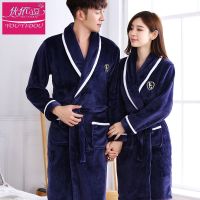 睡袍女冬季法兰绒情侣浴袍浴衣珊瑚绒男士加厚长款大码睡衣家居服