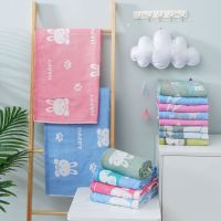纯棉三层纱布成人儿童不掉毛不掉色浴巾越洗越柔软70*140