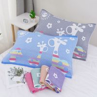 枕巾纯棉一对成人高档三层纱布加厚加大柔软吸汗不掉色不掉毛四季