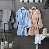 儿童浴袍毛巾料夏薄款男女童纯棉浴衣吸水速干小孩浴巾斗篷