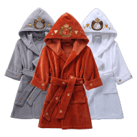 a类儿童浴衣纯棉毛巾男女宝宝带帽秋冬季加厚吸水浴袍割绒