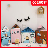 ins宝宝绒婴儿床床围防撞头防护卡通北欧可爱小房子软包四季装饰