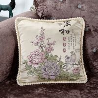 提花抱枕档欧式沙发布艺大靠背提花含芯红