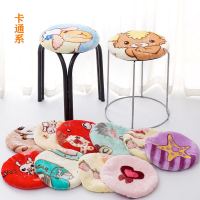 毛绒面加厚圆凳子套圆椅子坐垫小圆凳子座套小吃饭店圆形椅套椅垫