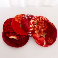 绒面加厚圆凳子套圆椅子坐垫小圆凳子坐套小吃饭店圆形椅套椅垫