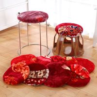 绒面圆凳子套圆椅子坐垫小圆凳子坐套小吃饭店圆形椅套