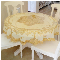 加厚圆桌桌布塑料大圆形餐桌布西餐桌布pvc防水防油防烫免洗
