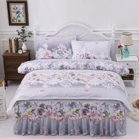 韩版床裙被套床罩四件套欧式公主风少女心公主风荷叶边床上三件套