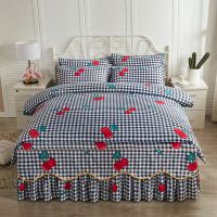 韩版防滑床裙床罩四件套 床上用品被套床单学生宿舍三件套