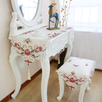 欧式档梳妆台桌布布艺长方形电视柜桌布化妆凳鞋柜布防尘布盖巾